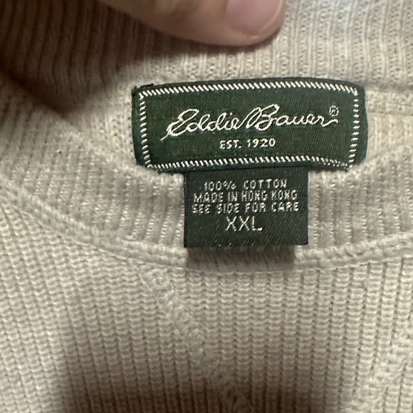Eddie Bauer Men's Tan Crewneck Sweater - Picture 2 of 2